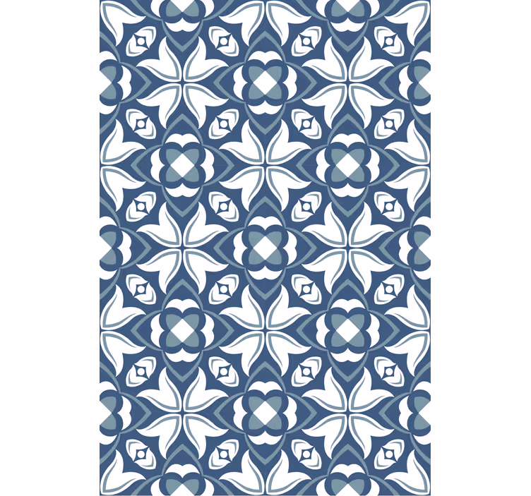 Tenda a rullo blu elementi botanici eleganti - TenStickers