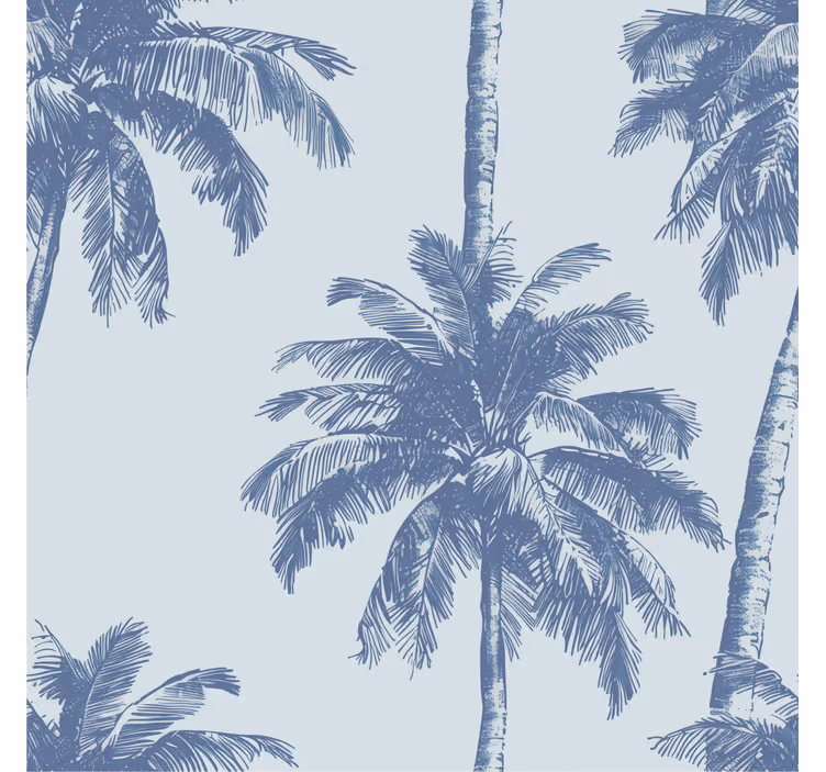 Tenda a rullo blu motivo palme - TenStickers