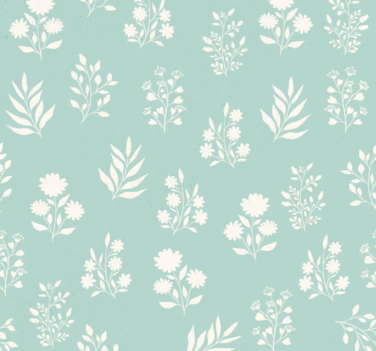 Tenda a rullo blu con motivo di fiori piccoli - TenStickers