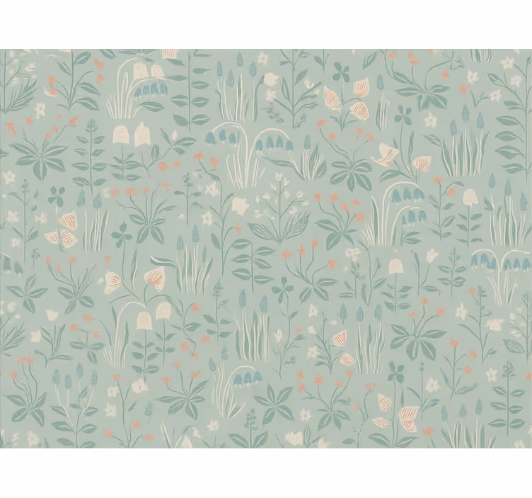 Tenda a rullo blu floreale scandinava - TenStickers