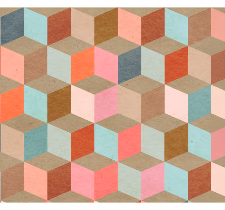 Tenda a rullo moderna motivo geometrico pastello kraft - TenStickers