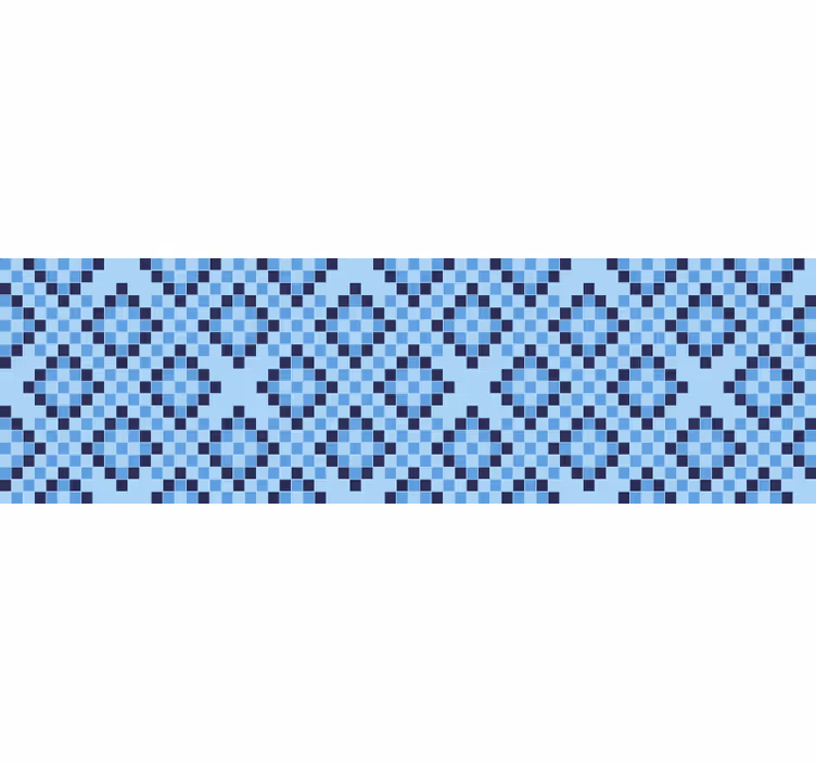 Tenda a rullo blu motivo pixel geometrico blu - TenStickers