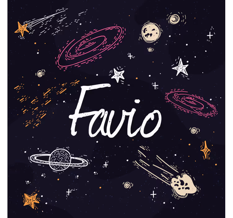 Tenda a rullo blu galaxy con nome personalizzabile - TenStickers