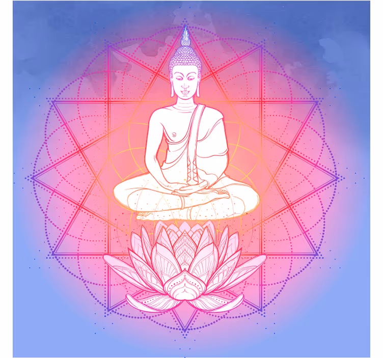 Tenda a rullo soggiorno mandala buddha meditante - TenStickers