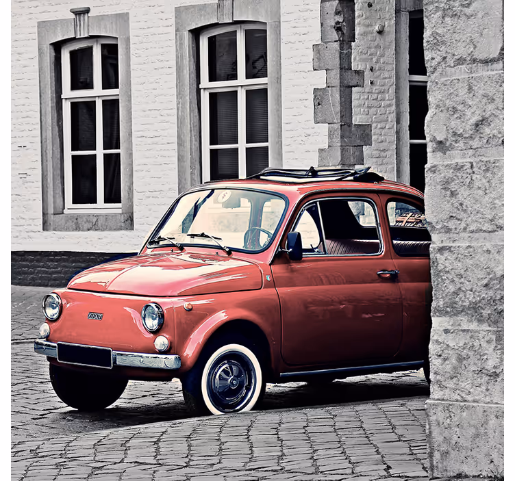 Tenda a rullo soggiorno fiat 500 d'epoca - TenStickers