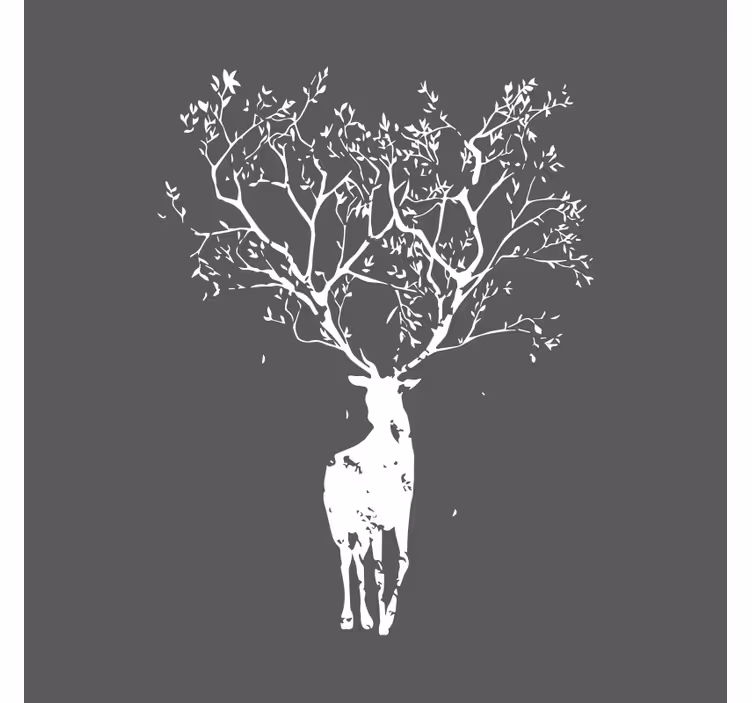 Tenda a rullo soggiorno cervo albero - TenStickers