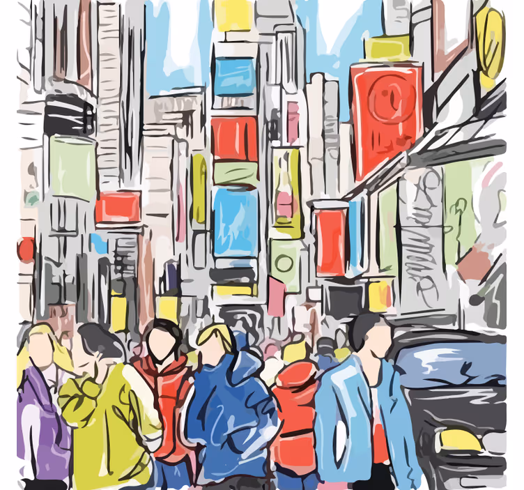 Tenda a rullo soggiorno stile moderno di new york - TenStickers