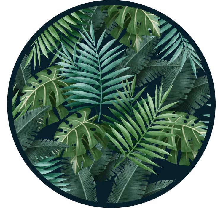 Tenda a rullo verde foglie verdi esotiche circolari - TenStickers