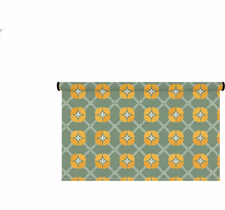 Tenda a rullo verde motivo floreale vintage - TenStickers
