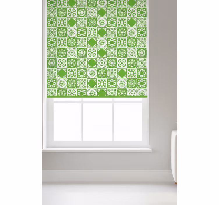 Tenda a rullo verde astratta verde e bianca - TenStickers