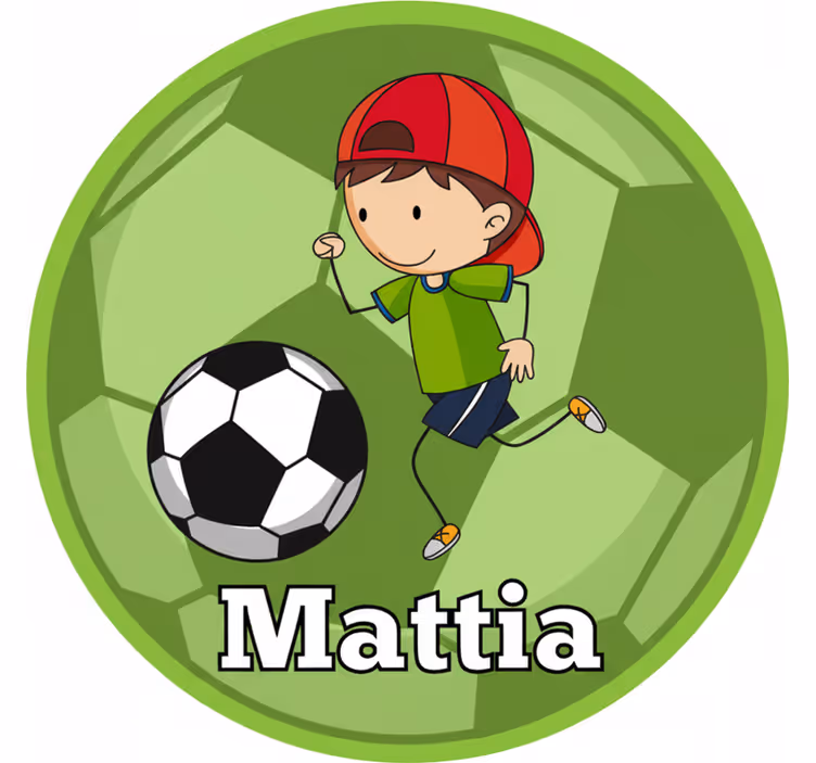 Tenda a rullo verde design calcio con nome personalizzabile - TenStickers