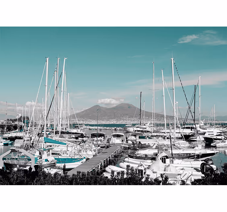 Tenda a rullo soggiorno paesaggio vesuviano napoli - TenStickers