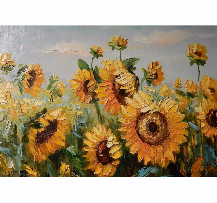 Tenda a rullo soggiorno fattoria girasoli dipinti - TenStickers