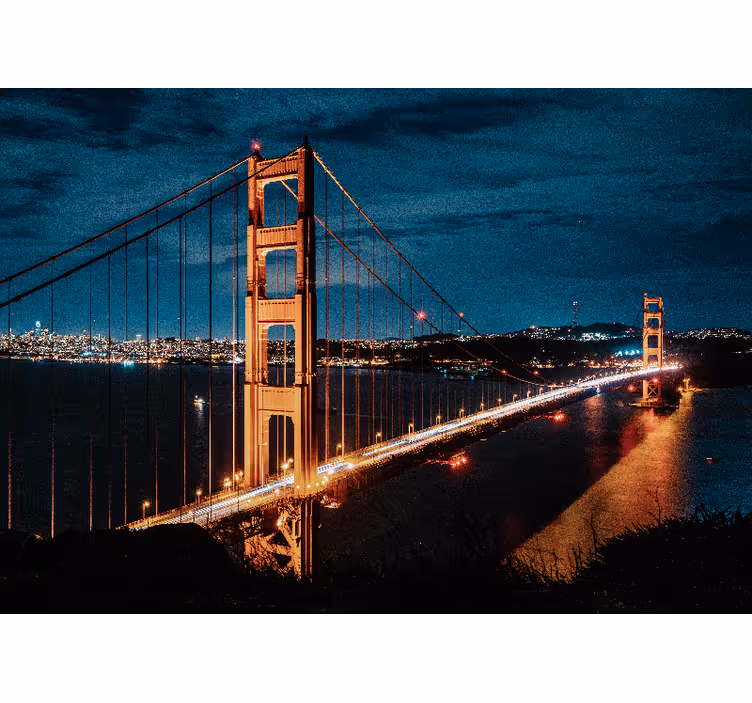 Tenda a rullo soggiorno sera al golden gate - TenStickers