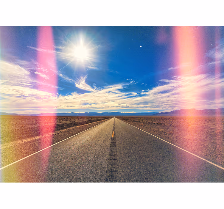 Tenda a rullo soggiorno strada del deserto americano - TenStickers