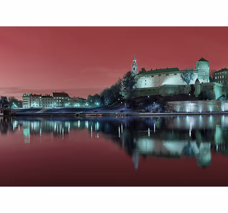 Tenda a rullo soggiorno cracovia al tramonto - TenStickers