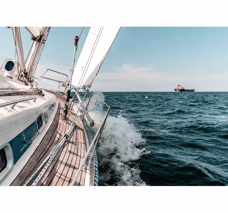 Tenda a rullo soggiorno effetto 3d yacht marino - TenStickers