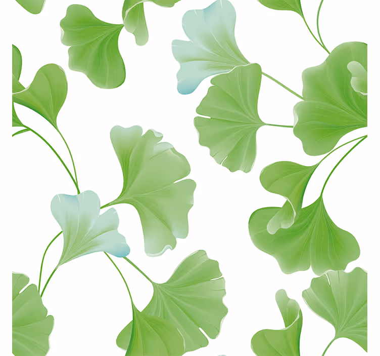 Tenda a rullo soggiorno foglie di ginkgo verdi - TenStickers