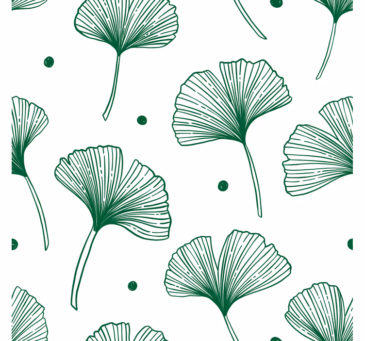 Tenda a rullo soggiorno grandi foglie di ginkgo verdi - TenStickers