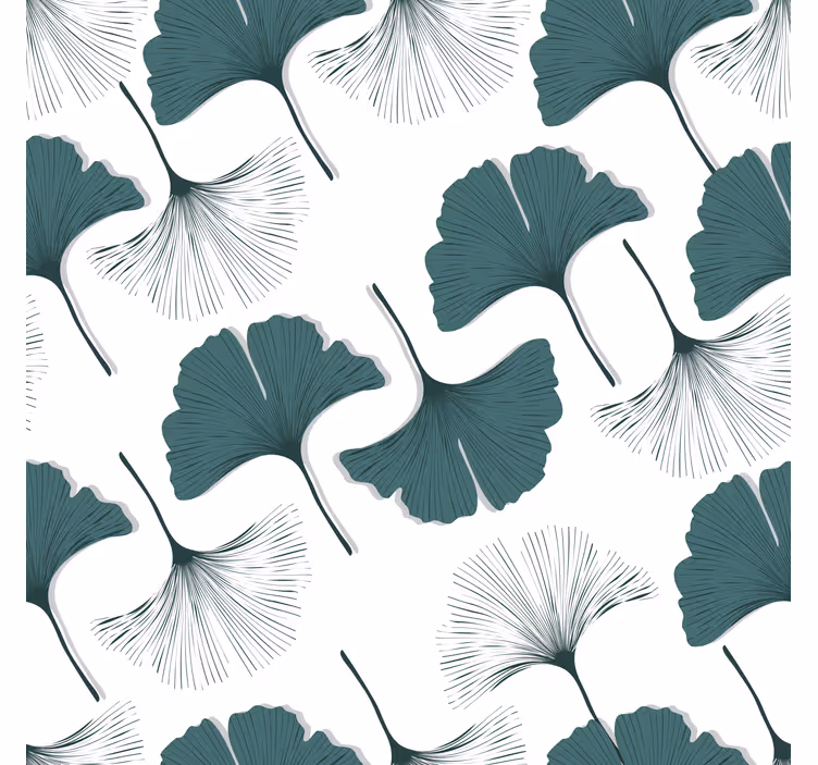 Tenda a rullo soggiorno motivo foglie di ginkgo - TenStickers