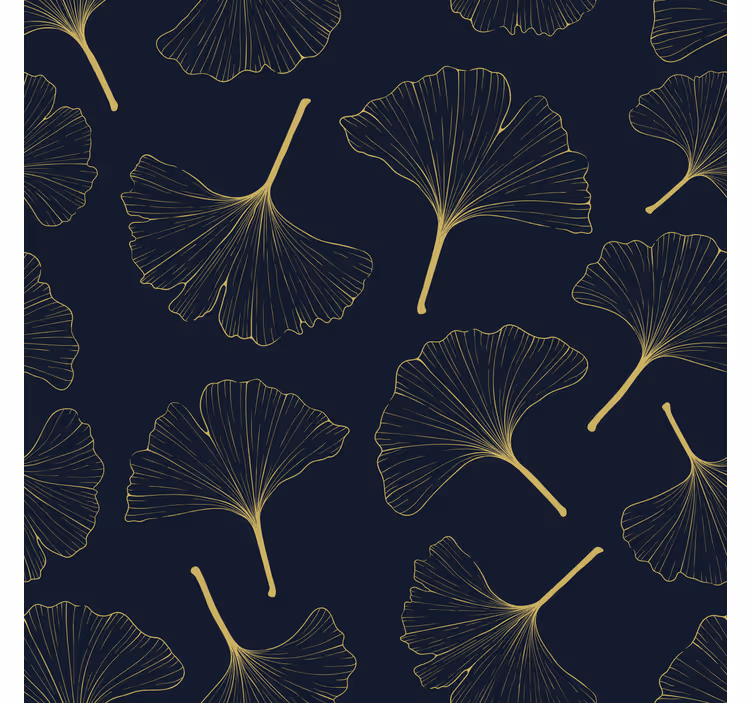 Tenda a rullo soggiorno foglie di ginkgo 3d oro - TenStickers