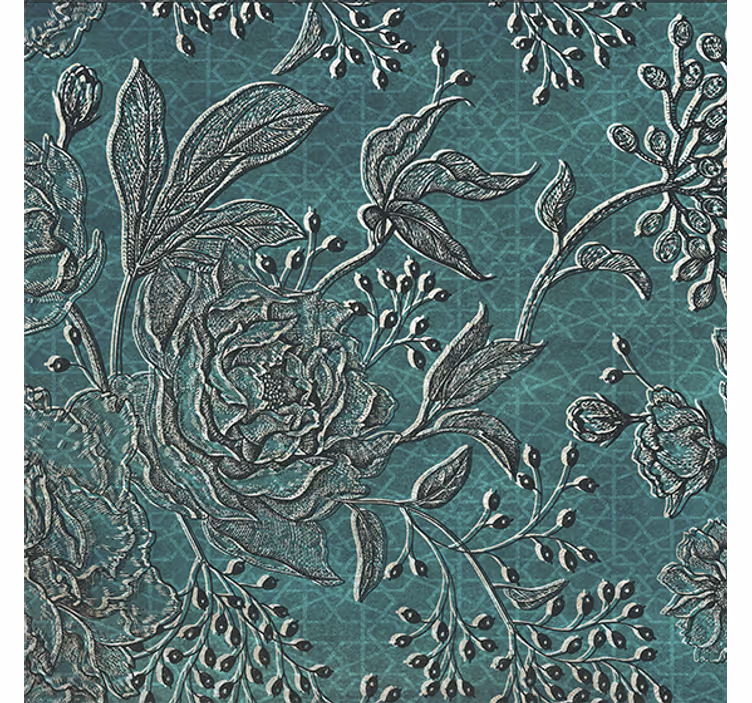 Tenda a rullo soggiorno flora orientale - TenStickers