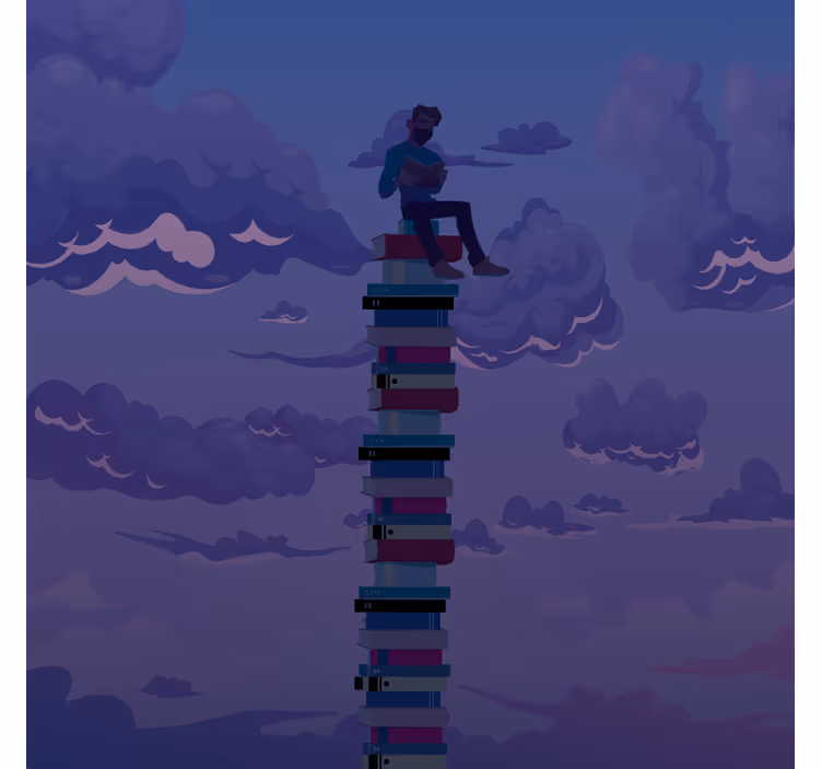 Tenda a rullo soggiorno illustrazione torre libri - TenStickers