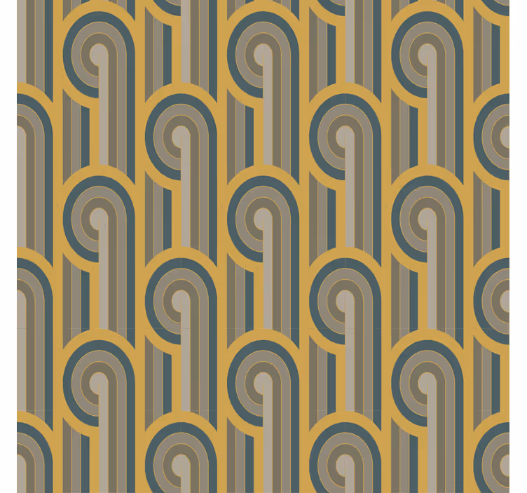 Tenda a rullo soggiorno forme geometriche art deco - TenStickers