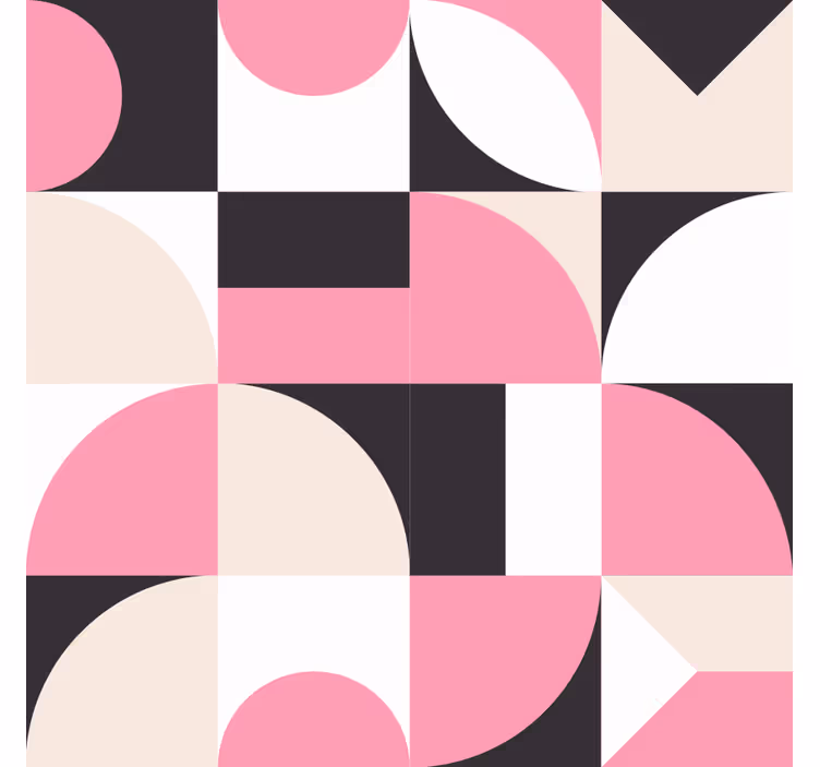 Tenda a rullo soggiorno motivo geometrico rosa nordico - TenStickers