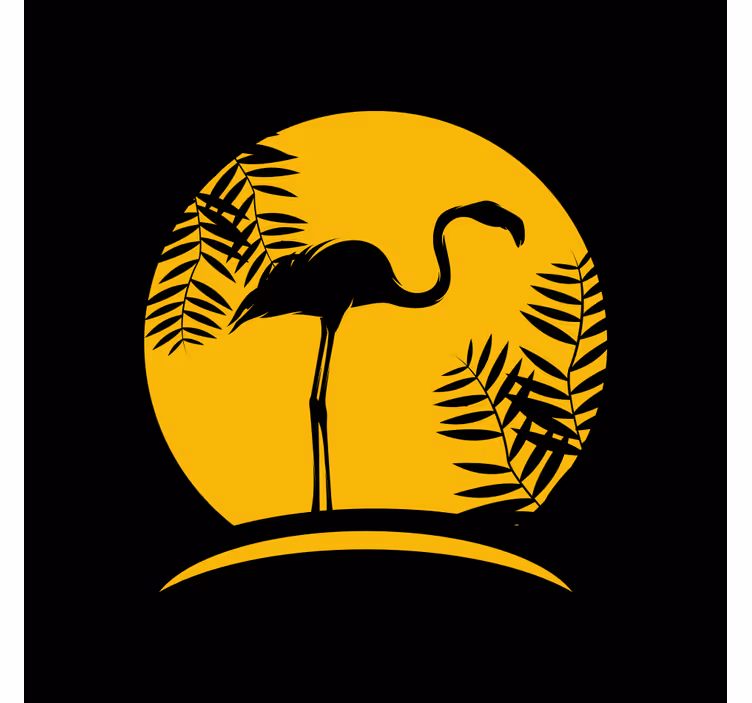 Tenda a rullo soggiorno flamingo nero con luna - TenStickers
