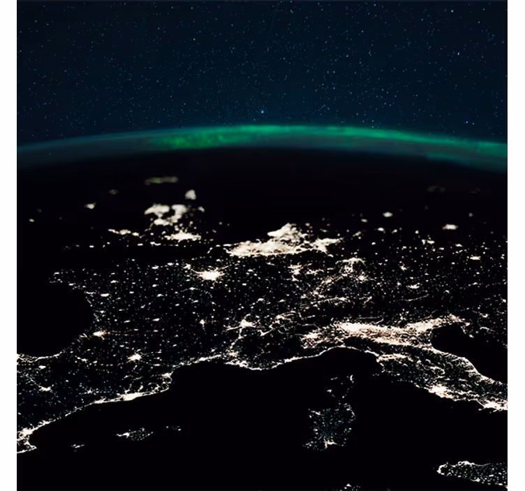 Tenda a rullo soggiorno luce del nord stelle e terra - TenStickers