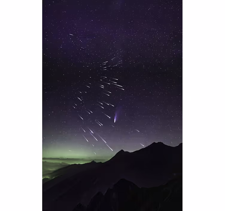 Tenda a rullo soggiorno pioggia di stelle cadenti - TenStickers