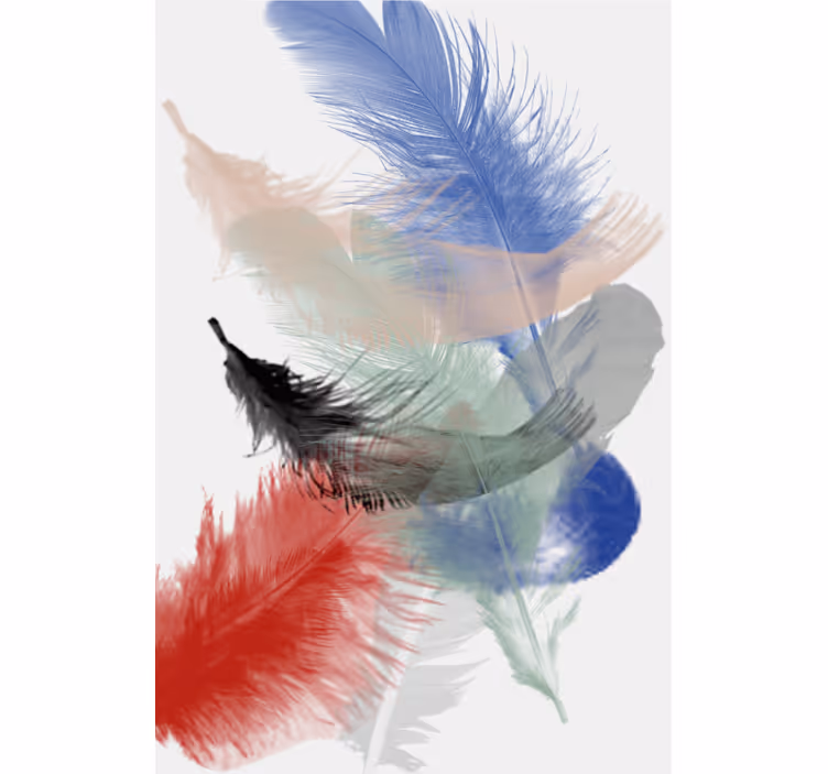 Tenda a rullo soggiorno design astratto piume colorate - TenStickers