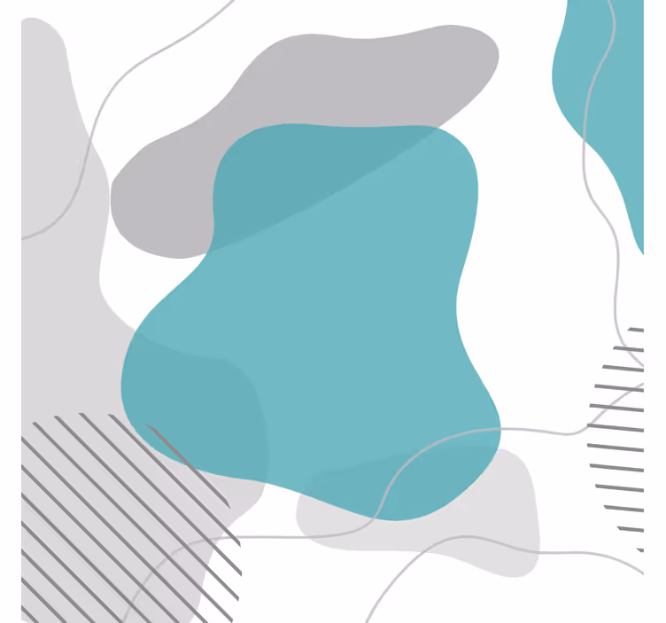 Tenda a rullo soggiorno forme artistiche blu e verdi - TenStickers