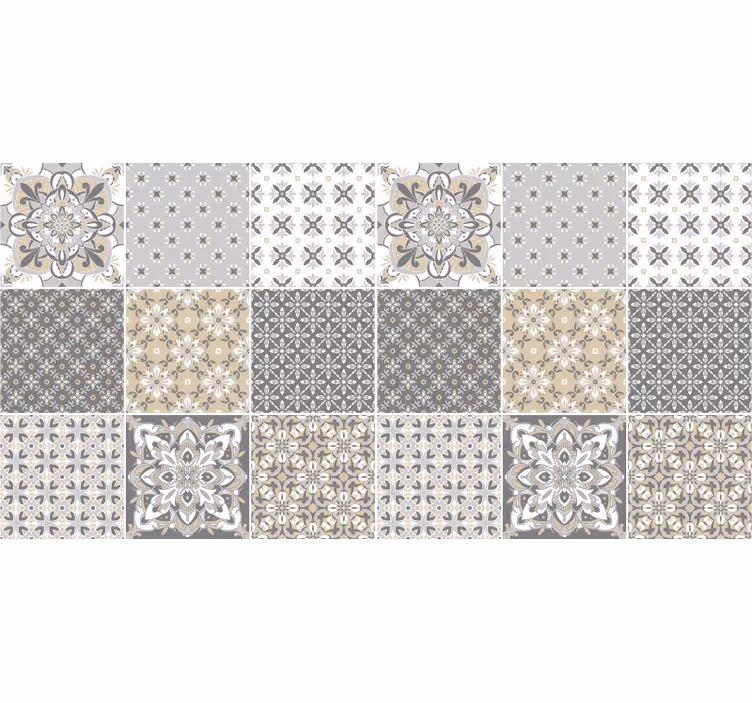 Tenda a rullo beige effetto piastrella marocchino - TenStickers