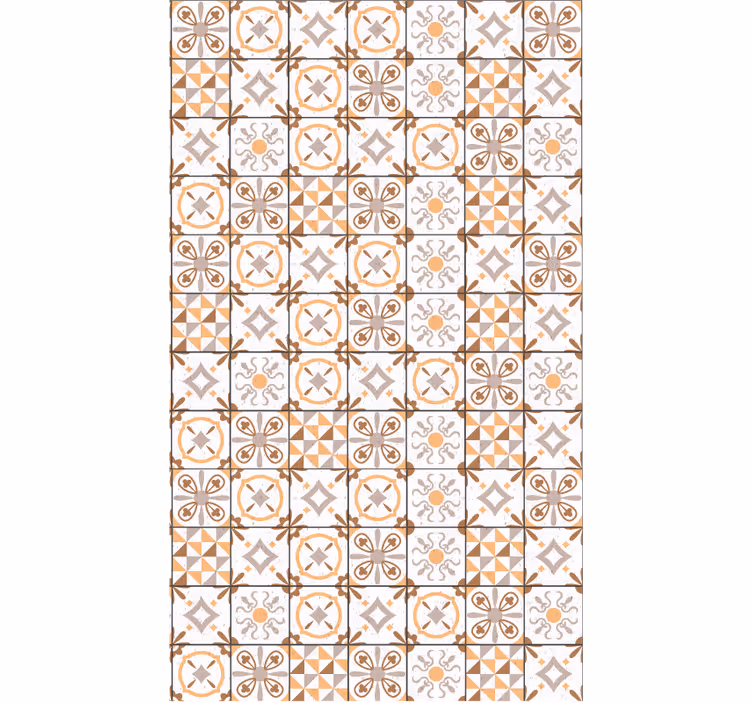 Tenda a rullo beige motivo quadrati marroni - TenStickers