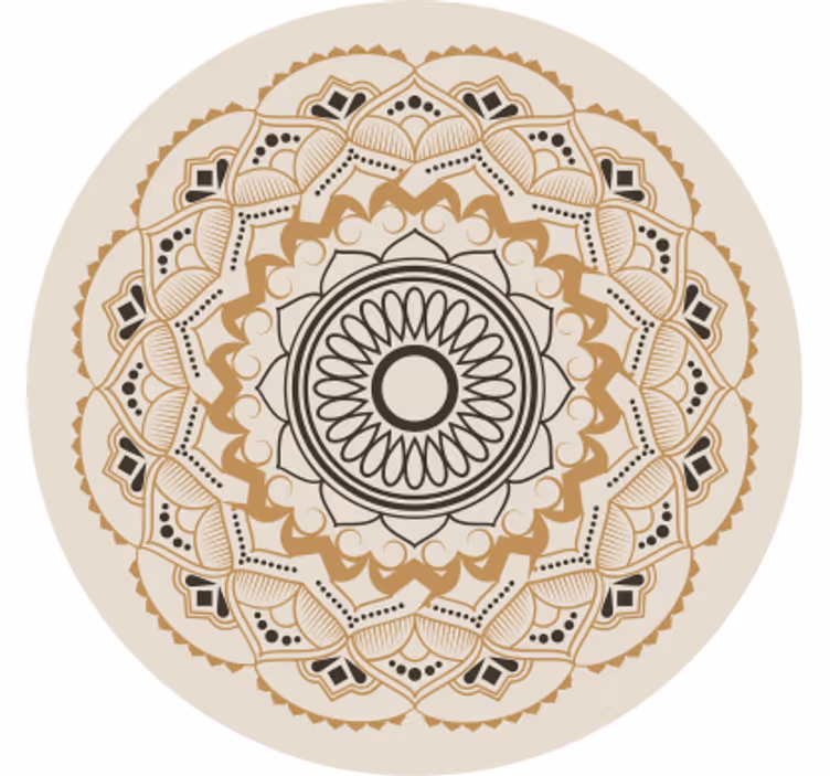 Tenda a rullo beige design circolare mandala beige - TenStickers