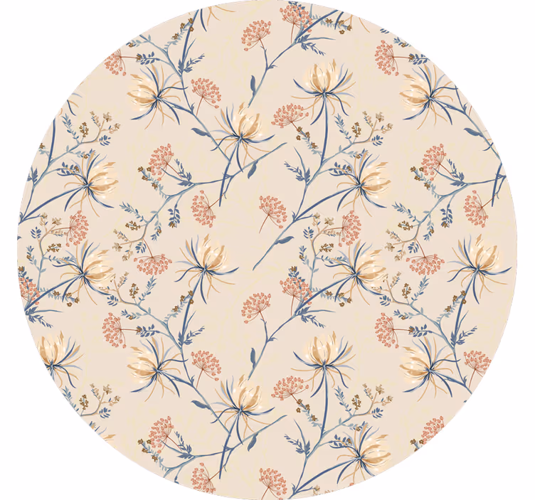 Tenda a rullo beige superficie fioritura botanica - TenStickers