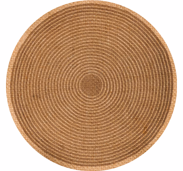 Tenda a rullo beige texture in juta circolare - TenStickers