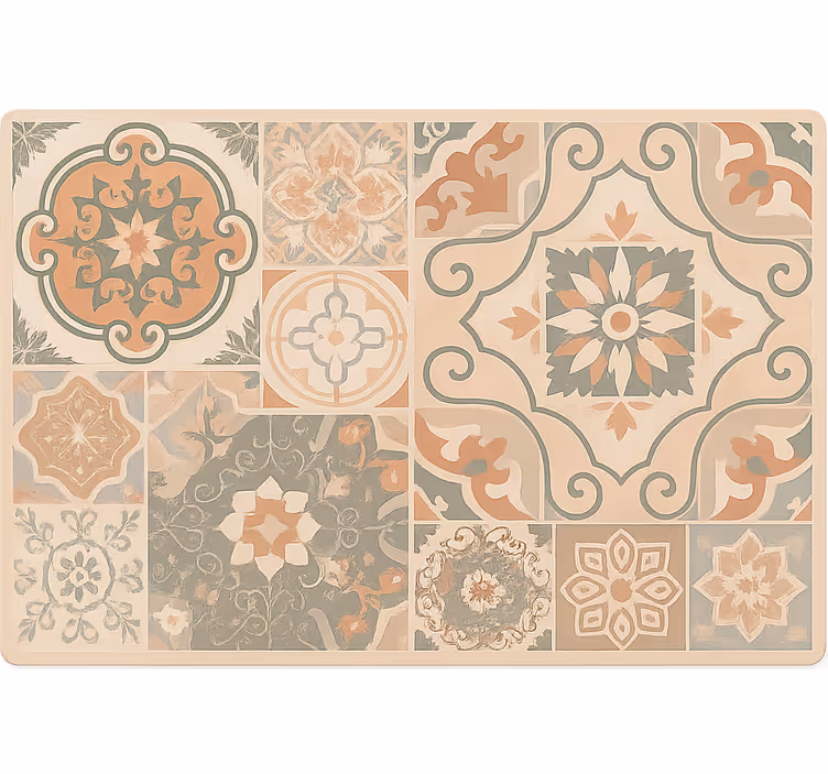 Tenda a rullo beige piastrelle in cemento varie misure - TenStickers