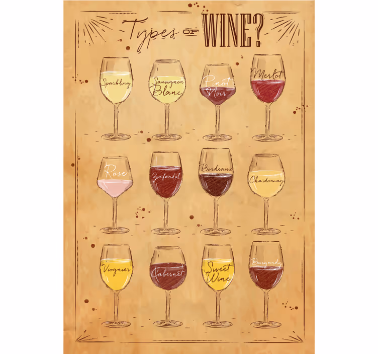 Tenda a rullo beige tipo di vini beige - TenStickers