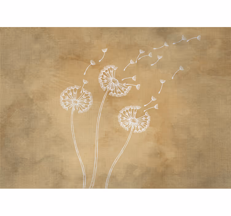 Tenda a rullo beige dente di leone con e senza petali - TenStickers
