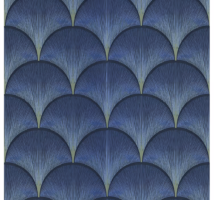 Tenda a rullo vintage ventagli blu art déco anni '20 - TenStickers