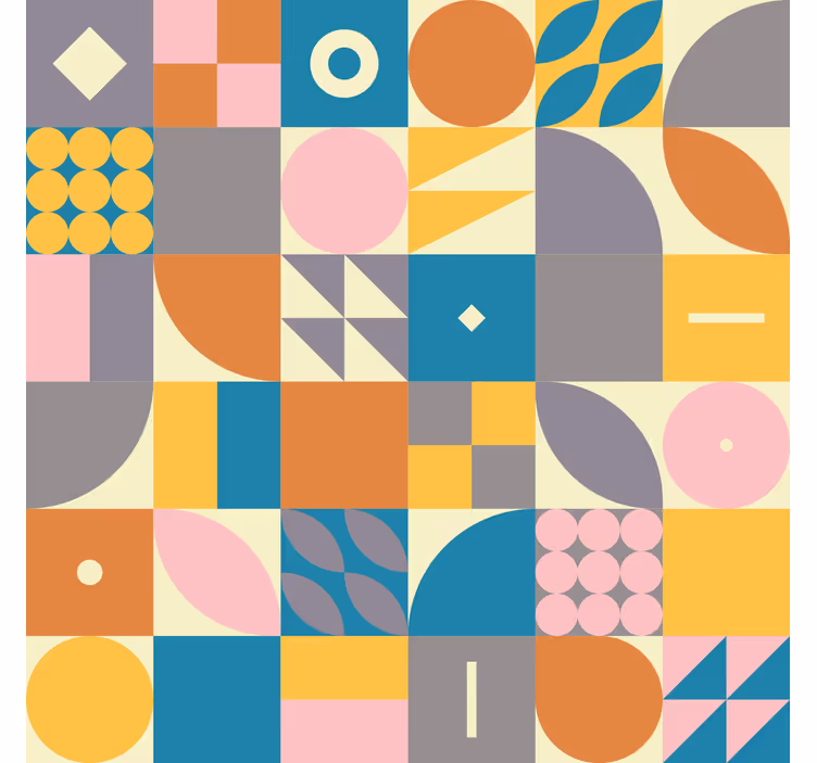 Tenda a rullo vintage geometrica retrò - TenStickers