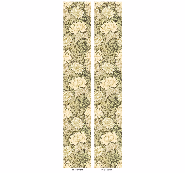 Tenda a rullo vintage crisantemo in stile liberty - TenStickers