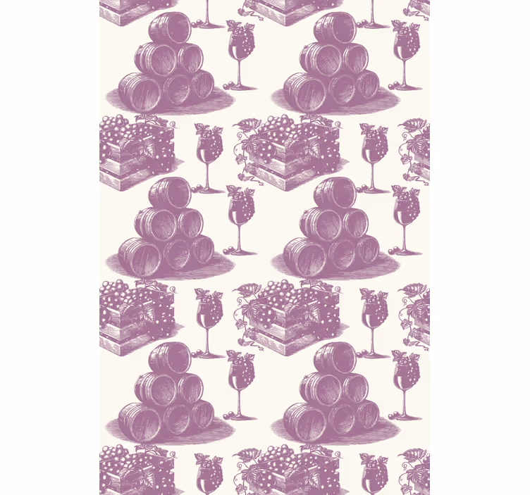 Tenda a rullo vintage motivo francese viola - TenStickers