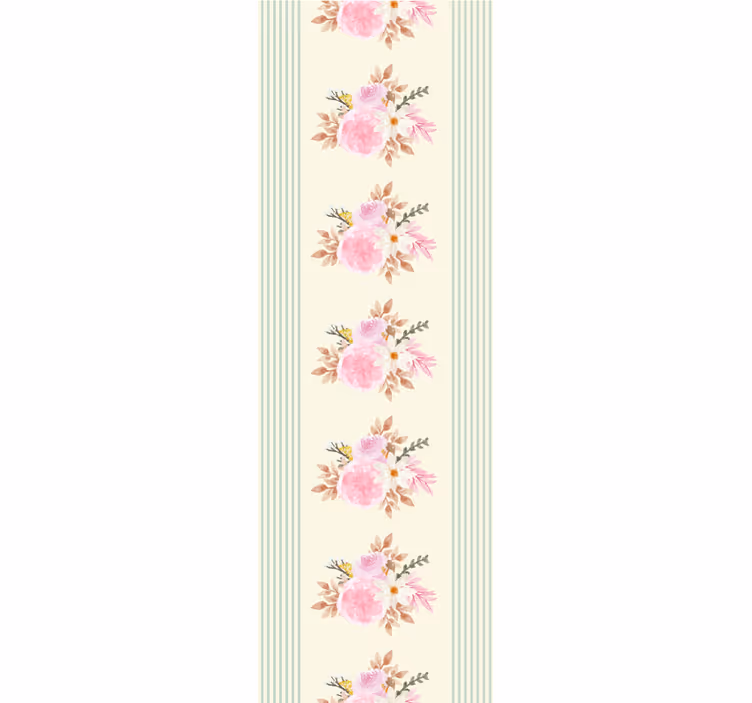 Tenda a rullo vintage motivo floreale rigato provenzale - TenStickers