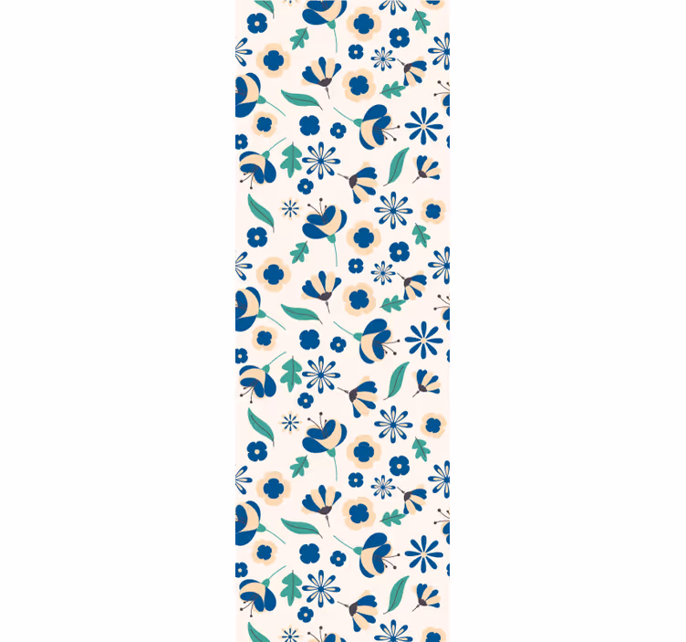 Tenda a rullo vintage motivo floreale bianco provenzale - TenStickers
