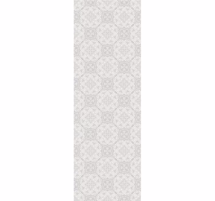 Tenda a rullo vintage motivo etnico grigio dettagliato - TenStickers