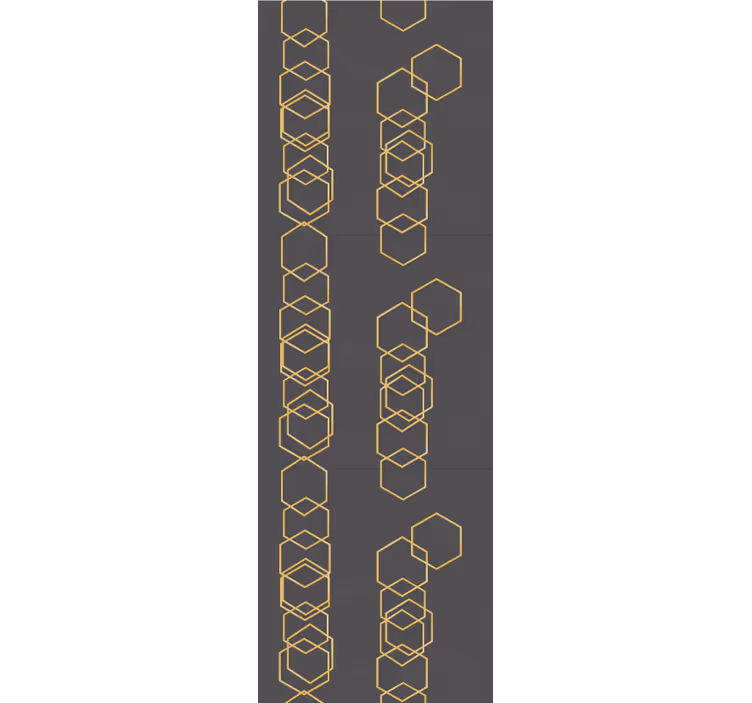 Tenda a rullo vintage texture grigia con esagoni dorati - TenStickers